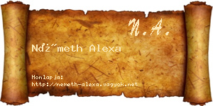 Németh Alexa névjegykártya